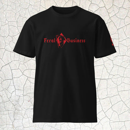 Feral Business Reaper In Red Unisex premium t-shirt