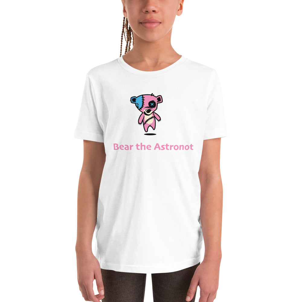 Youth Short Sleeve T-Shirt Pink Bear the Astronot