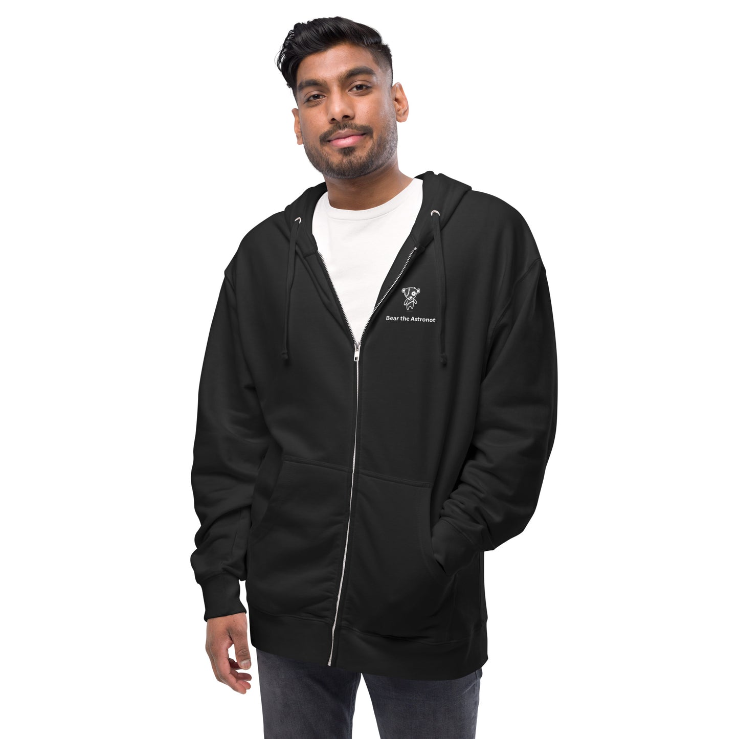 Unisex fleece Bear the Astronot Zip Up Hoodie