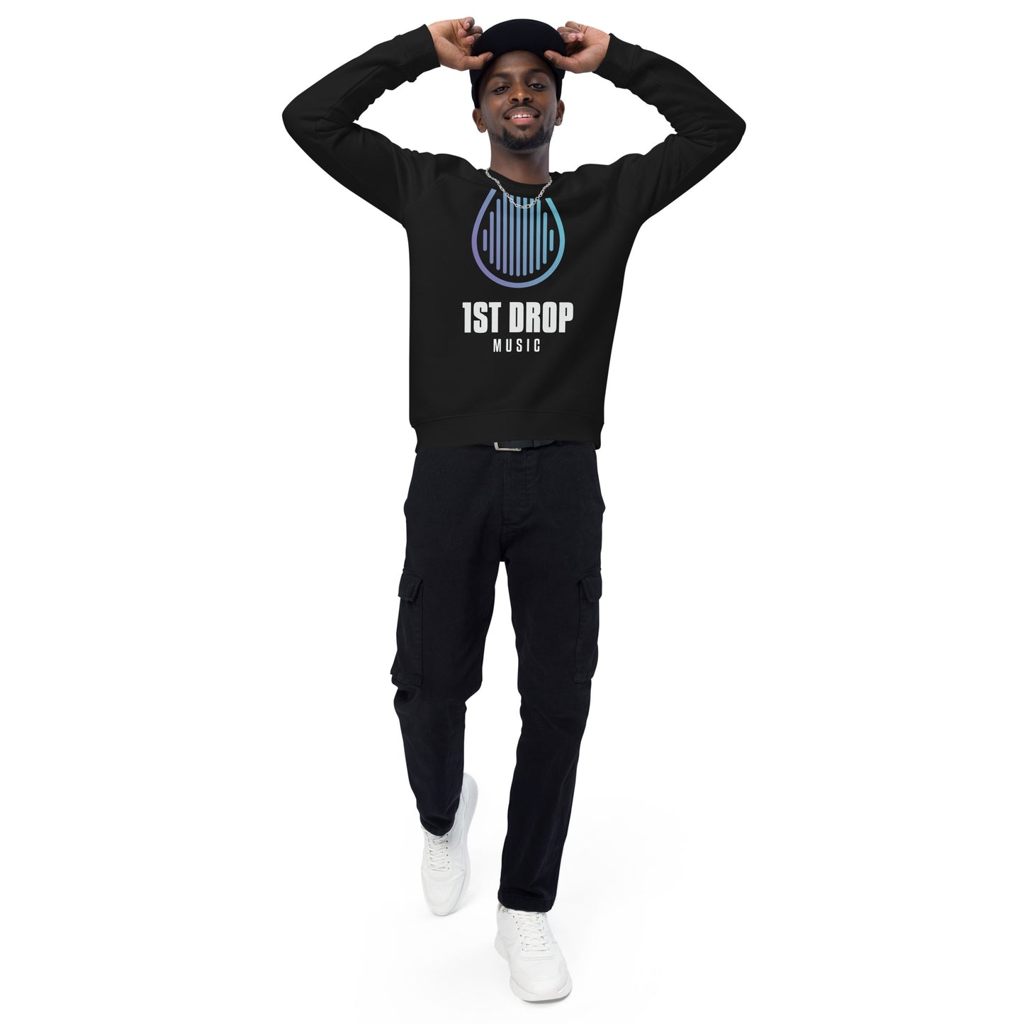 1st Drop Music - Unisex organic raglan sweatshirt