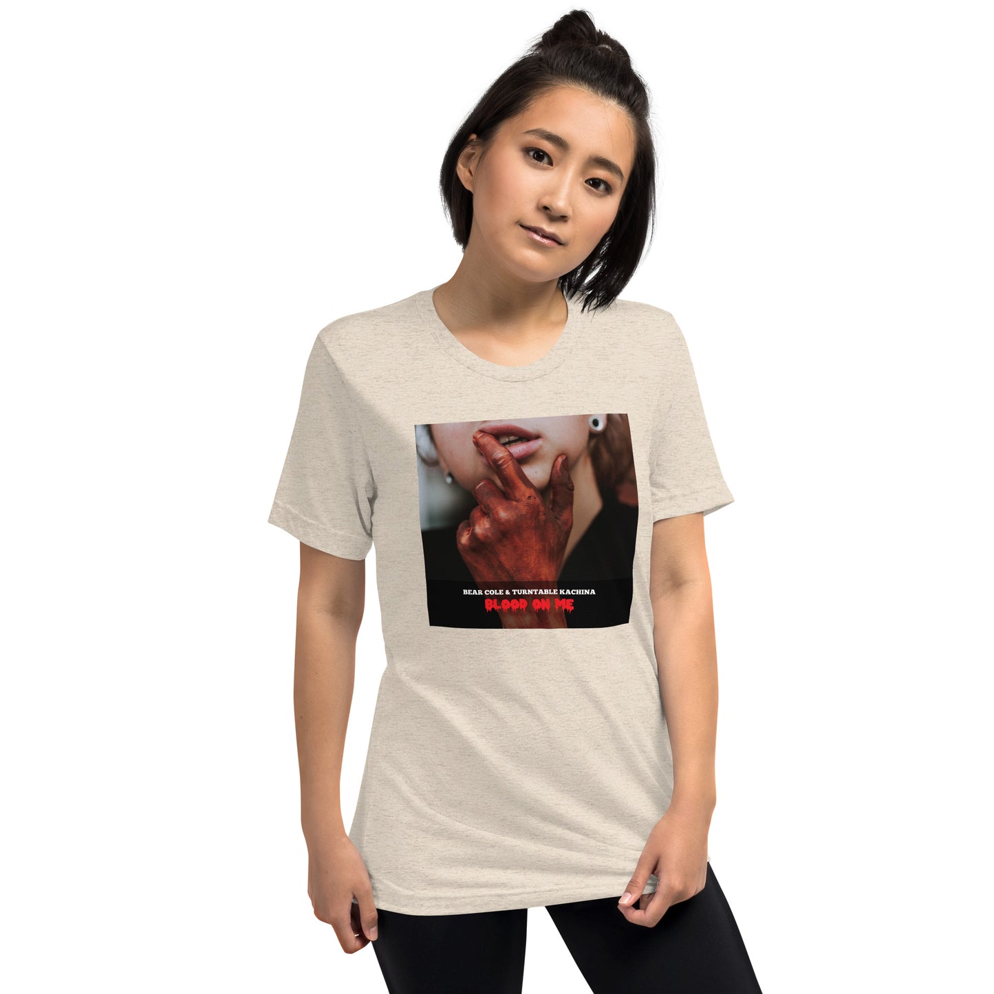 Blood On Me Album Cover Short sleeve t-shirt Bear Cole & Turntable Kachina